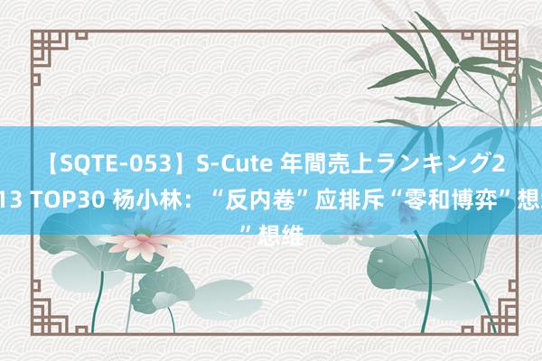 【SQTE-053】S-Cute 年間売上ランキング2013 TOP30 杨小林：“反内卷”应排斥“零和博弈”想维