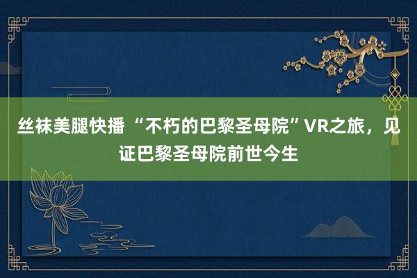 丝袜美腿快播 “不朽的巴黎圣母院”VR之旅，见证巴黎圣母院前世今生