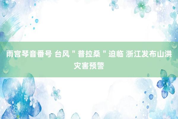 雨宫琴音番号 台风＂普拉桑＂迫临 浙江发布山洪灾害预警