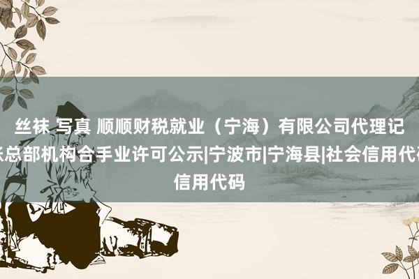 丝袜 写真 顺顺财税就业（宁海）有限公司代理记账总部机构合手业许可公示|宁波市|宁海县|社会信用代码